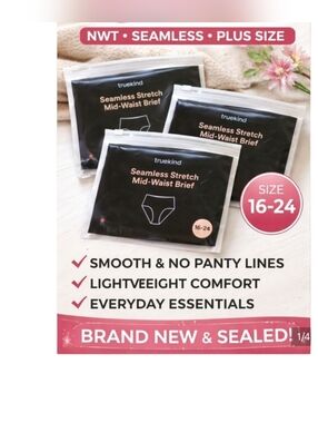 Shapermint Essentials Seamless Stretch Mid-Waist Briefs Sz 16-24 (1-pack 3-pair)